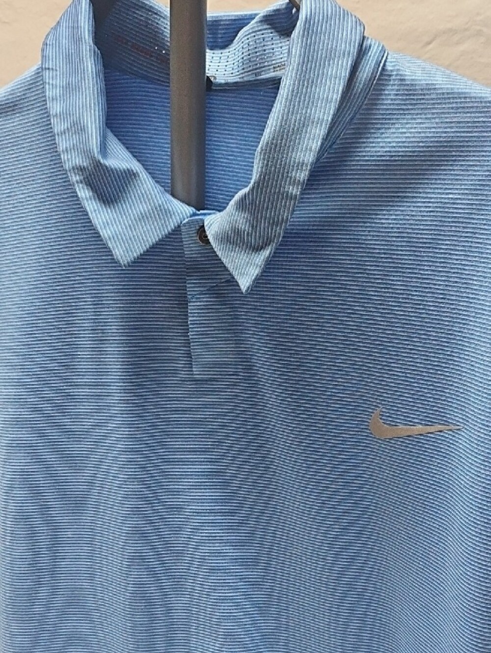 Nike Tiger Woods Collection Mens Light Blue Micro-Stripe Polo Dri-Fit XL - Picture 4 of 8